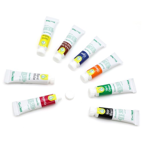 Set 8 tubos gouache 10 ml. PRODUCTO ECONÓMICO ALCAMPO