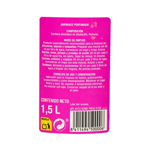 PRODUCTO ALCAMPO Amoniaco perfumado 1,5 l.