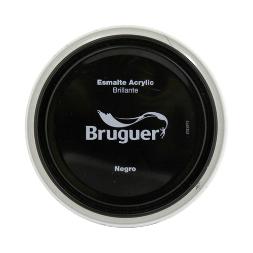 Bote de 0.75 litros de esmalte acrílico decorativo, de color negro con acabado brillante BRUGUER.