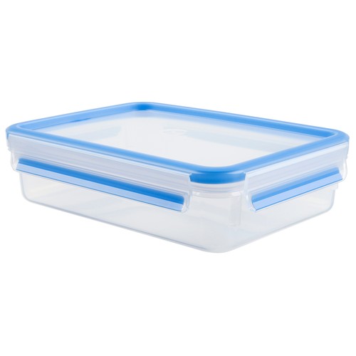 Recipiente rectangular de plástico con cierre hermértico de clip para alimentos, 1,2 litros, Masterseal TEFAL.