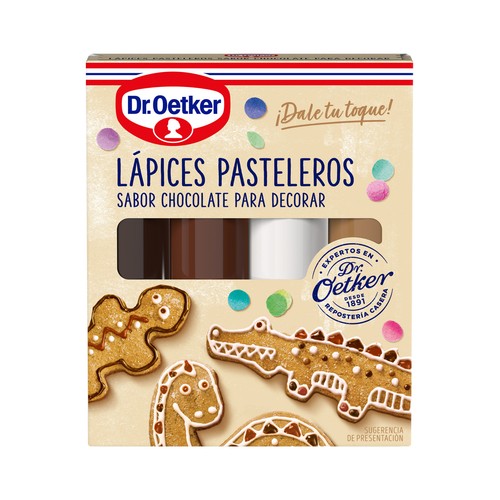 Lápices pasteleros sabor chocolate, DOCTOR OETKER, caja de 59 g.