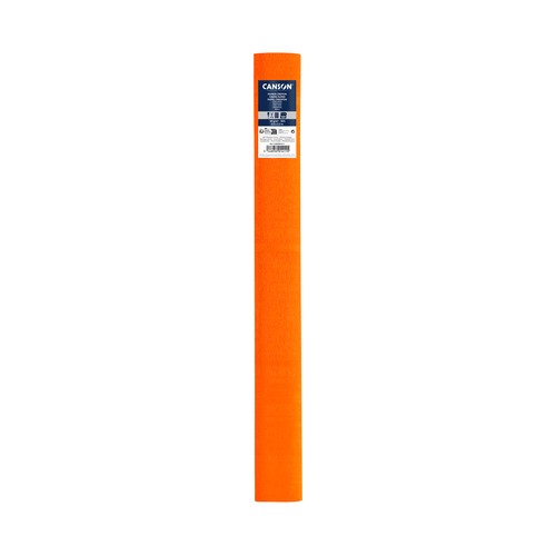 Rollo crespón 50x250 cm color naranja vivo. CANSON