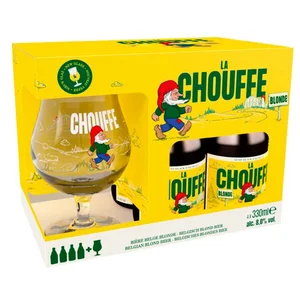 LA CHOUFFE Lote de cervezas 4x33 cl + copa.