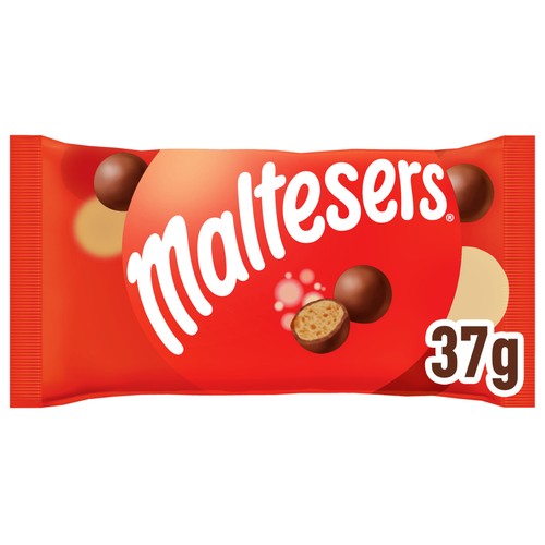 MALTESERS Bolas de chocolate con leche rellenas de leche malteada 37 g.
