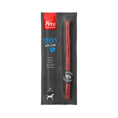 PETS UNLIMITED Sticks para perro sabor a cordero 2 uds 24 g.