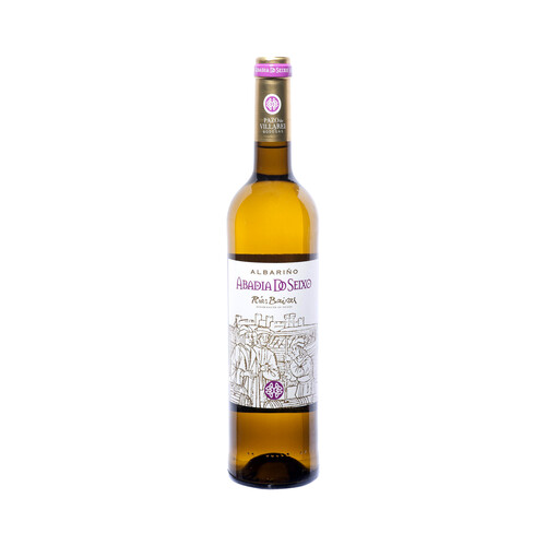 Vino blanco albariño con denominación de origen Rías Baixas ABADÍA DO SEIXO botella de 75 cl.