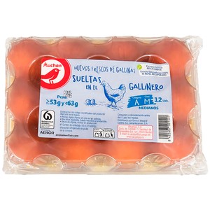 precios Auchan Huevos De Gallinas Sueltas En El Gallinero Clase M Y Categoría A 12 Uds. Producto Alcampo. en Alcampo