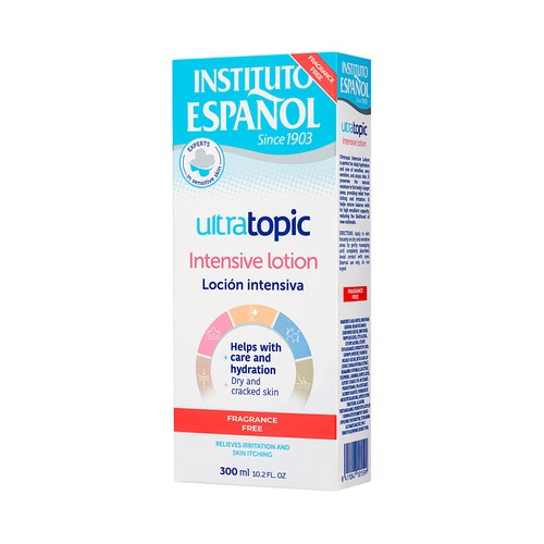 INSTITUTO ESPAÑOL Ultratopic Loción corporal hidratación intensiva, sin perfume 300 ml.