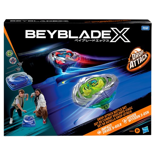 Beyblade X, Set de Batalla Drop Attack, combate 2 Peonzas con estadio +8 Años HASBRO