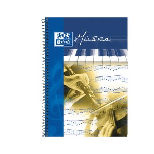 Imagen de Bloc de música de tamaño DIN-A4, con 20 hojas de papel satinado blanco de 90 g  OXFORD.