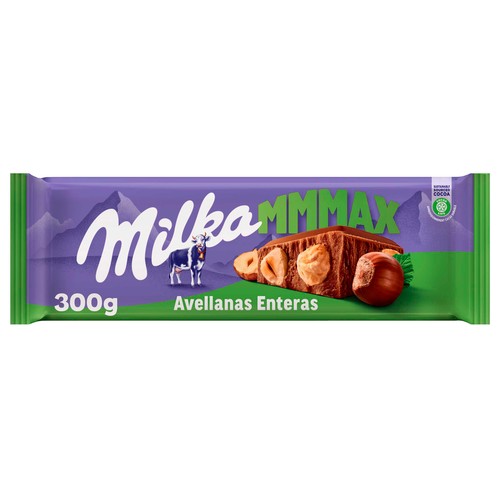 MILKA Chocolate con leche y avellanas enteras 270 g.