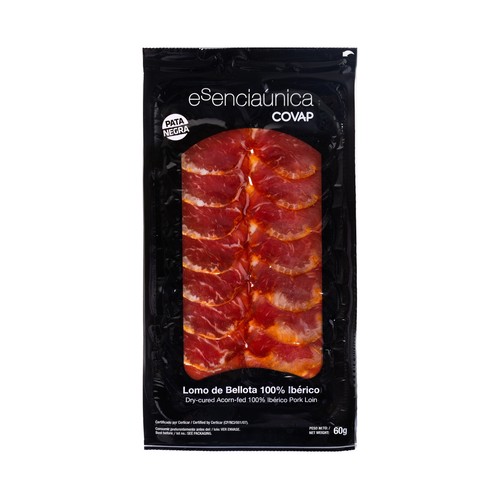 COVAP Lomo de bellota 100% ibérico, cortado en finas lonchas COVAP Esenciaúnica 60 g.