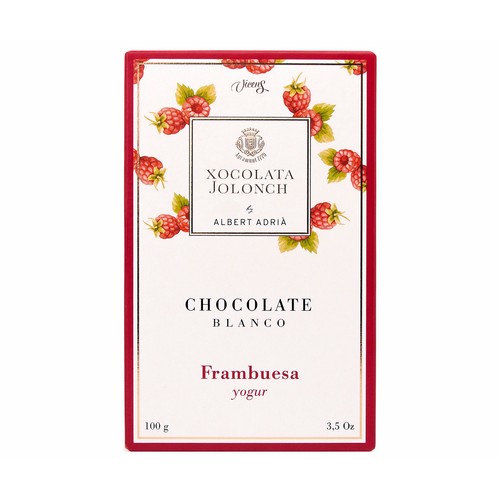 VICENS Chocolate blanco con frambuesa y yogur 100 g.
