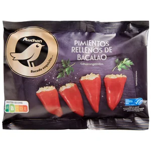 ALCAMPO GOURMET Pimiento rellenos de bacalao (MSC) ultracongelados 240 g.