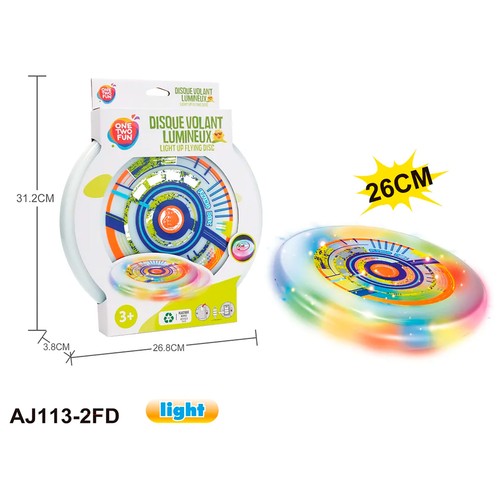 Disco volante con luz 26cm. ONE TWO FUN