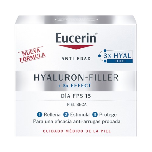 EUCERIN Crema antiedad de día con factor de protección 15, especial pieles secas EUCERIN Hyaluron filler 50 ml.
