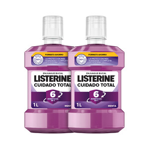 Imagen de LISTERINE Cuidado total Enjuague bucal de uso diario con sabor a menta  2 x 1 l.