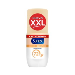 SANEX Dermo+ sensitive Desodorante roll on para mujer, antitranspirante hasta 72 horas 90 ml.