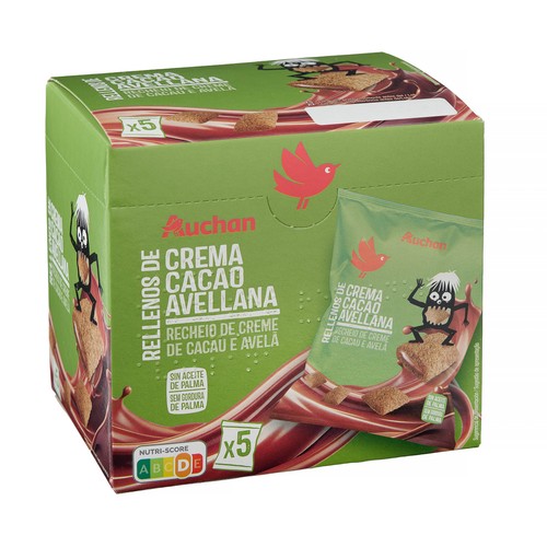PRODUCTO ALCAMPO Mini cereales rellenos de cacao y avellana 175 g.