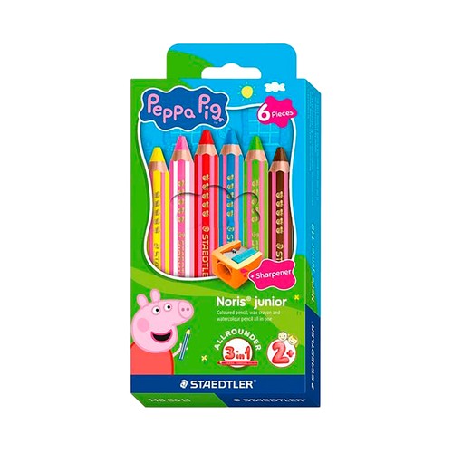 Set 6 lápices color 3 en 1 noris junior - Peppa Pig. STAEDTLER
