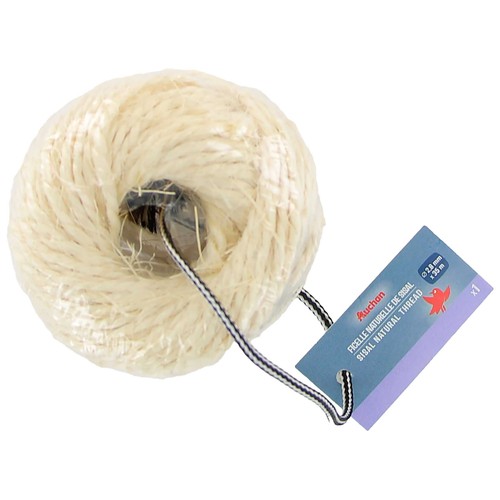 Cuerda de sisal con 2 cabos 2,8mm x 35m, AUCHAN