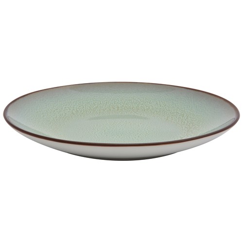 Plato de postre fabricado en gres bicolor, verde y blanco, 20cm., STONEWARE.