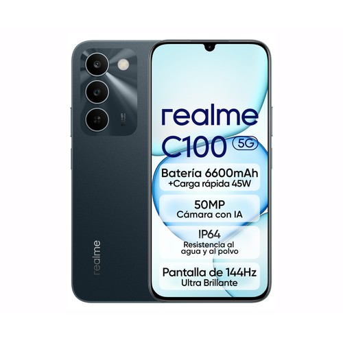Smartphone REALME C100, 5G, pantalla IPS LCD, 6,8" (17,27cm), 256GB + 4GB RAM, color verde