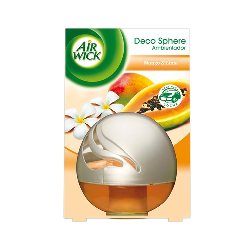 AIR WICK Ambientador en forma de bola, aroma de mango y lima AIR WICK 75 ml.