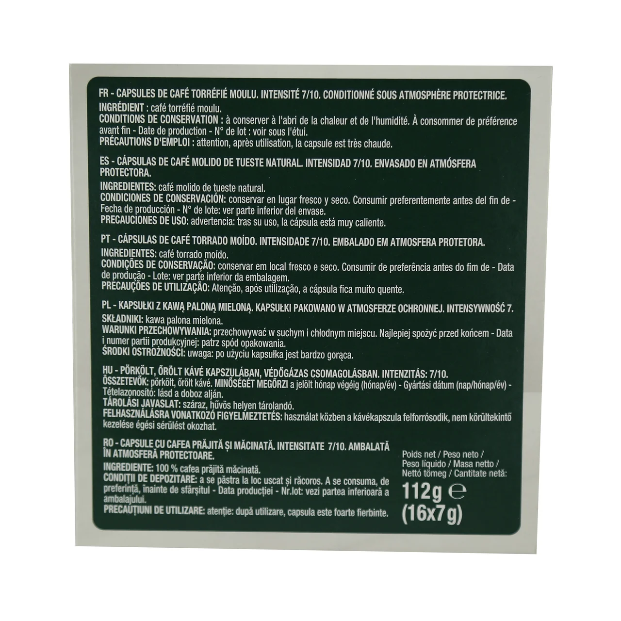 PRODUCTO ALCAMPO Café en cápsulas Lungo Intenso I7, 16 uds.