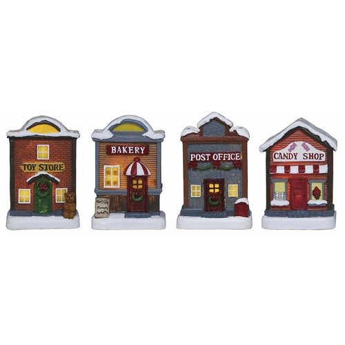 Figura decoración Navidad Casas con Luz Led y pila incluida 11x27x19cm modelos surtidos, ACTUEL