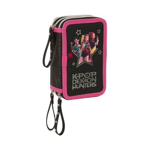Estuche Plumier 3 pisos con contenido 37 piezas Demon Hunters Energy. K-POP