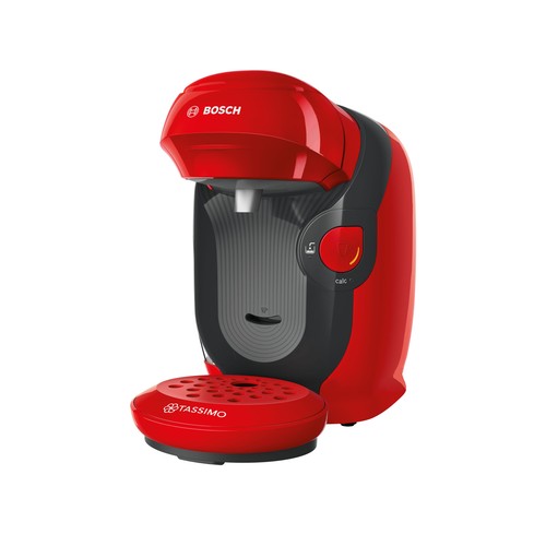 Cafetera de cápsulas TASSIMO Style Bosch TAS1102 roja, multibebida, automática, depósito de 0,7l.