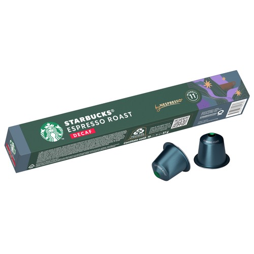 Café descafeinado Espresso en cápsulas, Intensidad 11 STARBUCKS 10 uds. 57 g.