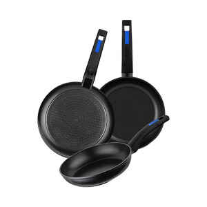 Imagen de Juego de 3 sartenes de aluminio forjado con atiadherente interior XYLAN de WHITFORD, 18, 22 y 26 centímetros, MONIX.