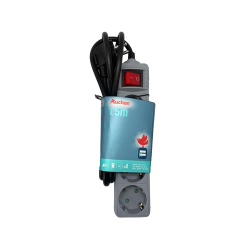 Base múltiple 4 tomas de 1,5M con interruptor.