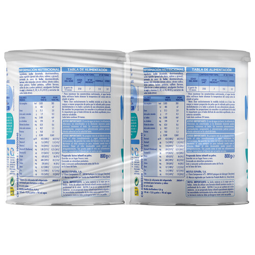 NATIVA Leche (3) de crecimiento en polvo, a partir de los 12 meses NATIVA de Nestlé 2 x 800 g.