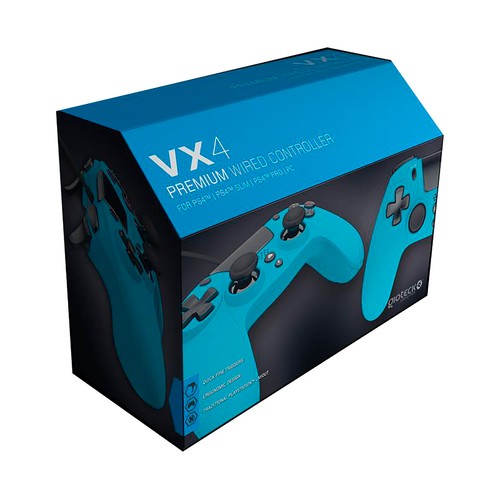 Mando con cable para PS4 y Pc, color azul, VX-4 GIOTECK.