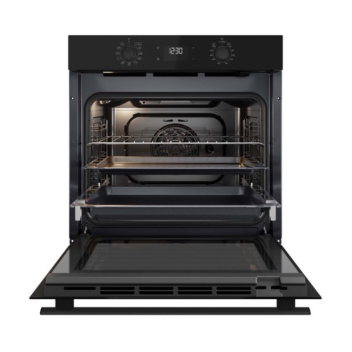 Horno multifunción WHIRLPOOL OMR58HU1B negro, Hidrolítico, capacidad: 71L, A+, A: 59,5cm, H: 59,5cm, F: 55,1cm.