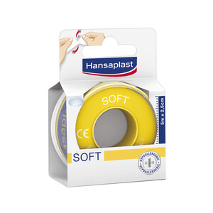 Imagen de HANSAPLAST Esparadrapo Suave 5 Metros x 2,5 Centímetros HANSAPLAST