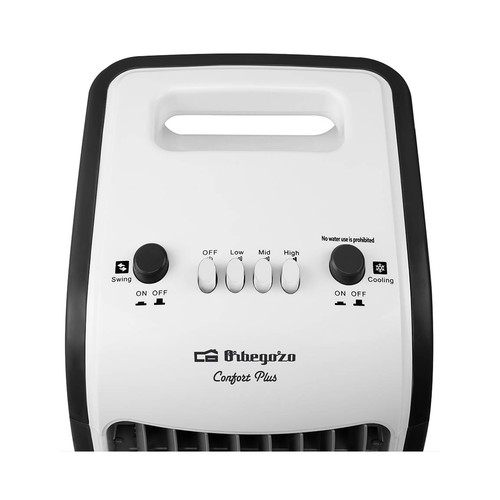 Climatizador, purificador de aire y humidificador, ORBEGOZO AIR 38, 80W, depósito 3,5L, 3 velocidades.