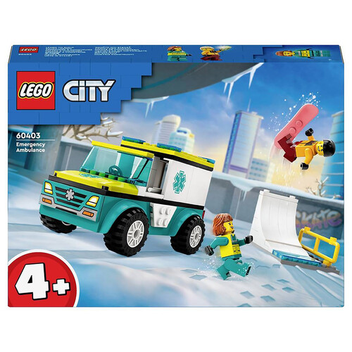 LEGO City ambulancia de emergencias y chico con Snowboard 60403.