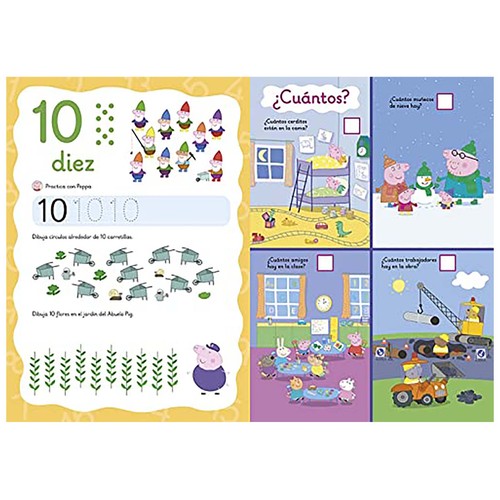 Libro pizarra: primeros números con Peppa Pig, VV. AA. Género: actividades. Editorial Beascoa.