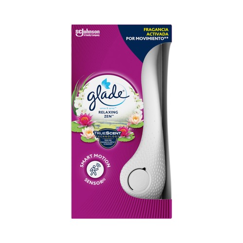 GLADE Relaxing zen Ambientador + recambio con fragancia infusionada con aceites esenciales 18 ml.