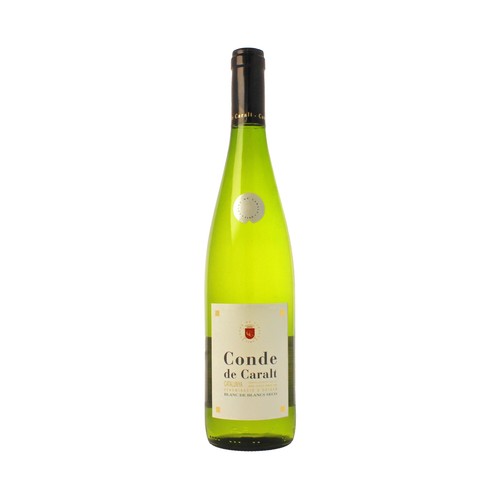 Vino blanco seco con denominación de origen de Cataluña CONDE DE CARALT botella de 75 cl.