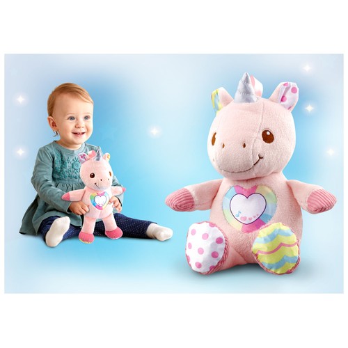 Peluche UnicorniO cantarín con texturas y melodías, VTECH.