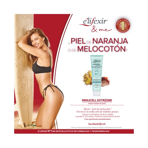 E"LIFEXIR Sérum anticelulítico, drenante y venotónico de rápida absorción E´LIFEXIR Minucell extreme 150 ml.