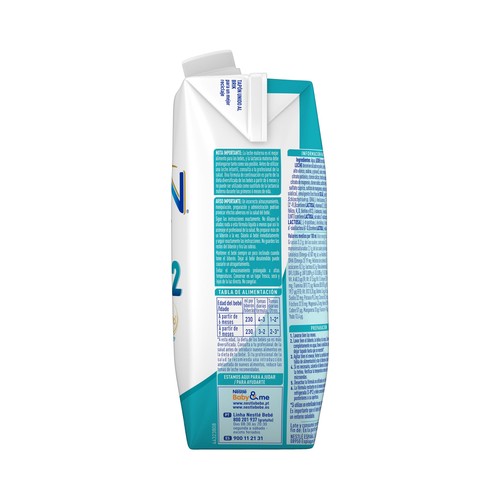 NAN Optipro 2 Leche (2) infantil de continuación premium, sin aceite de palma y a partir de 6 meses 500 ml.
