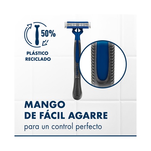 GILLETTE Blue 3 smooth Maquinilla de afeitar desechable con cabezal pivotante de 3 hojas 16 uds.