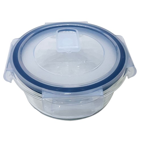 Recipiente hermético redondo de vidrio borosilicato 0,40L., ACTUEL.