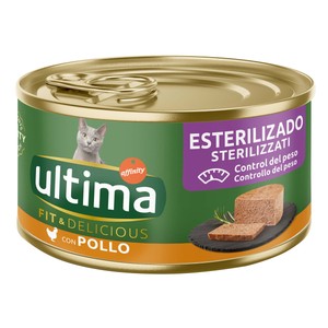 Fit & delicius Alimentación para gatos en lata de sabor a pollo 85 g.